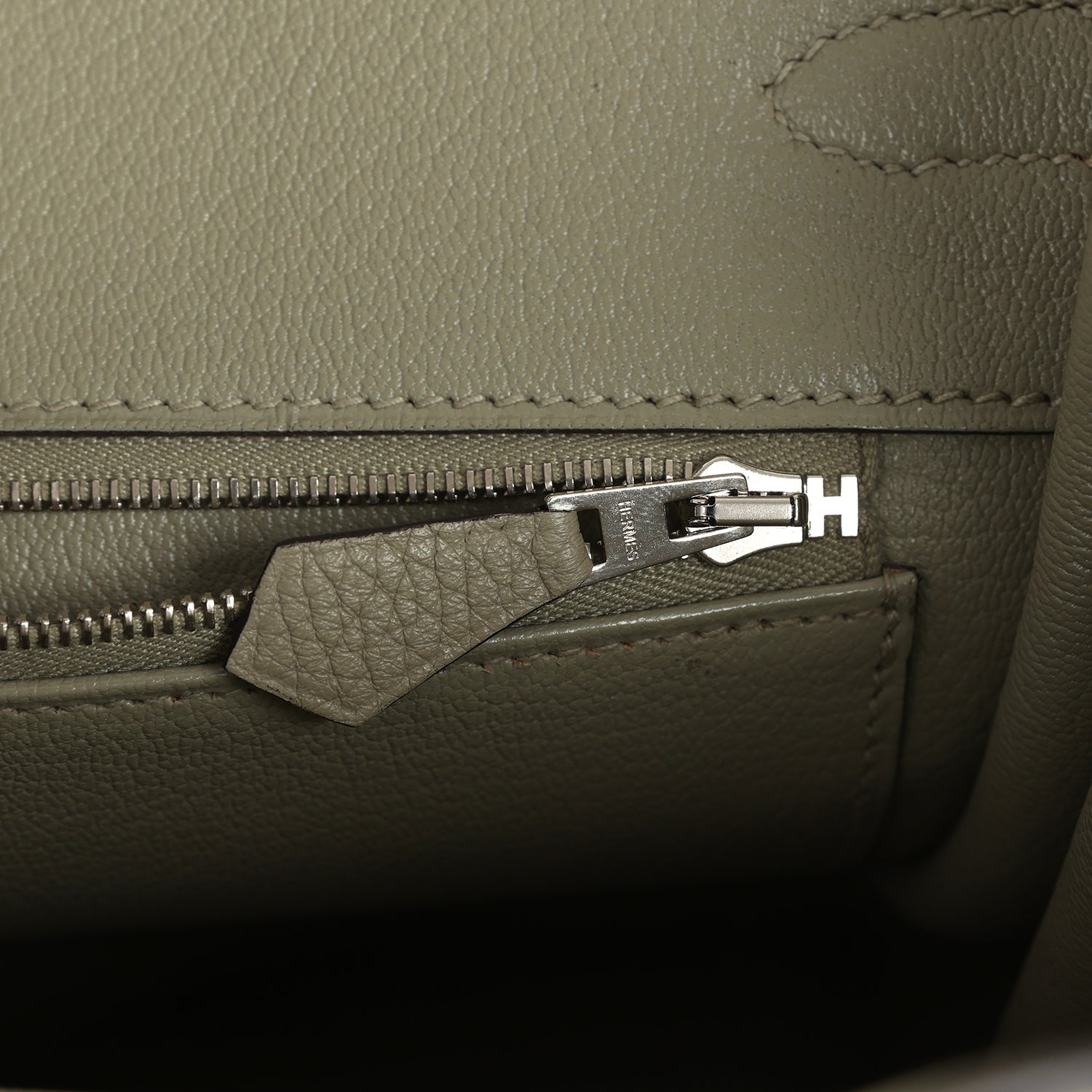 Birkin 35 Sauge Clemence Palladium Hardware