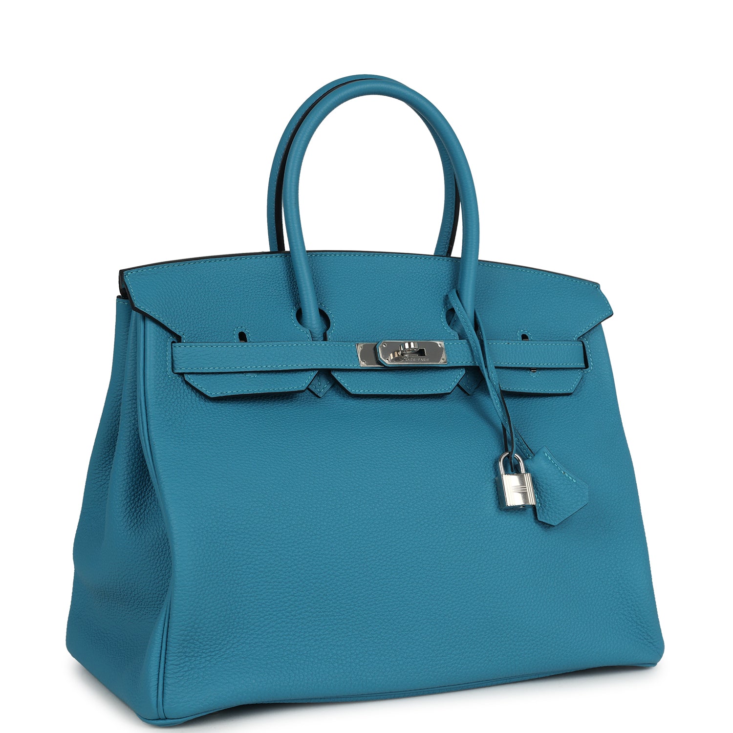 Birkin 35 Turquoise Togo Palladium Hardware