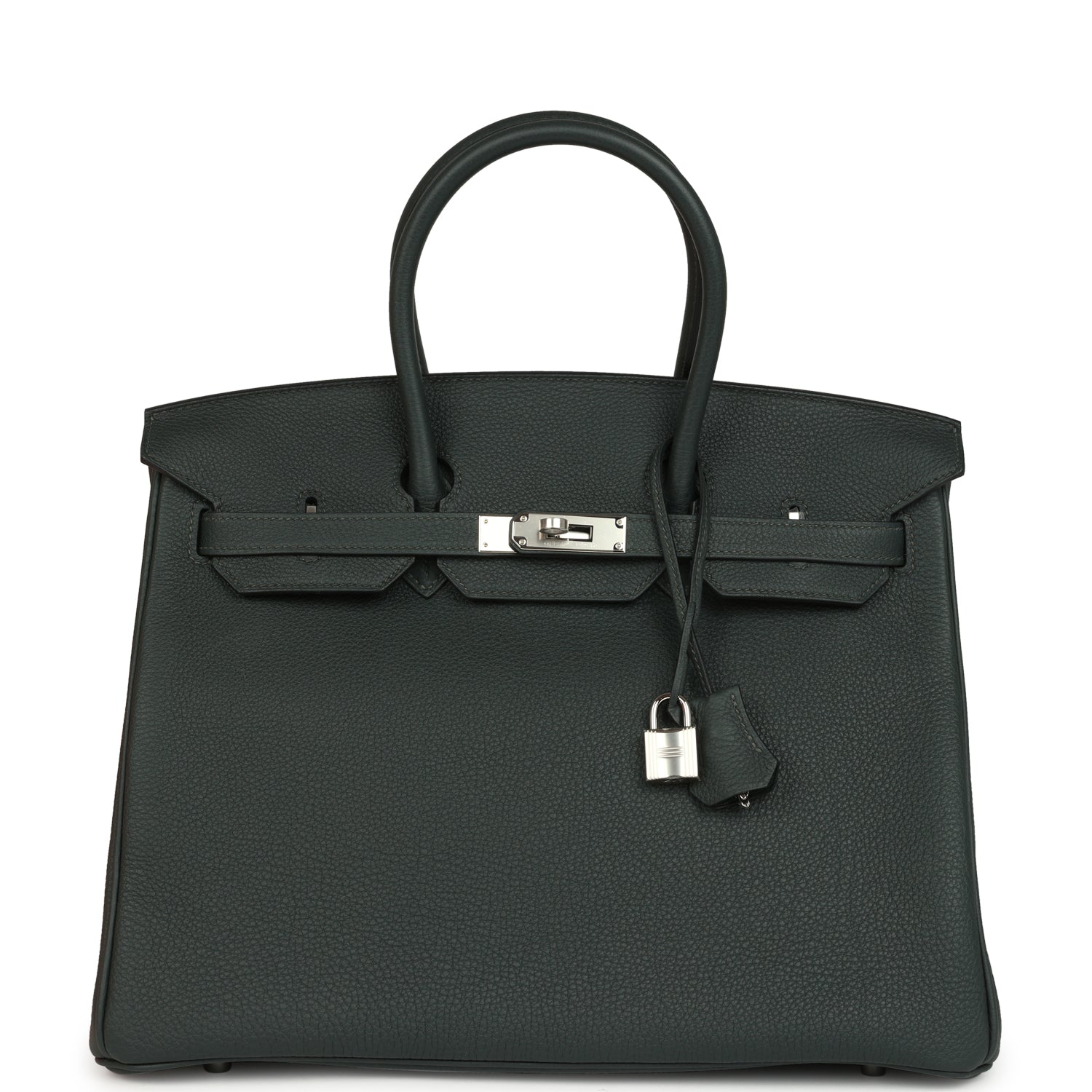 Birkin 35 Vert Fonce Togo Palladium Hardware
