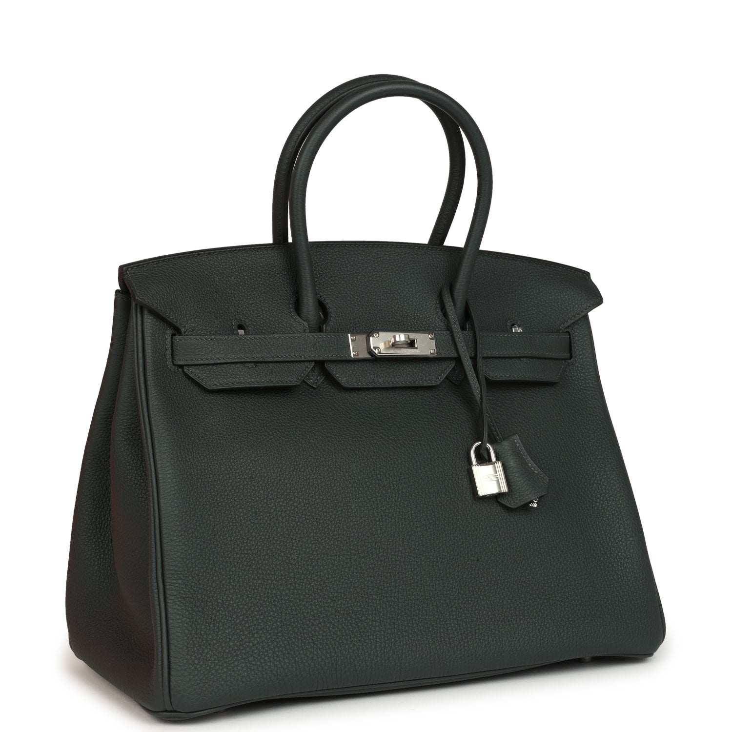 Birkin 35 Vert Fonce Togo Palladium Hardware