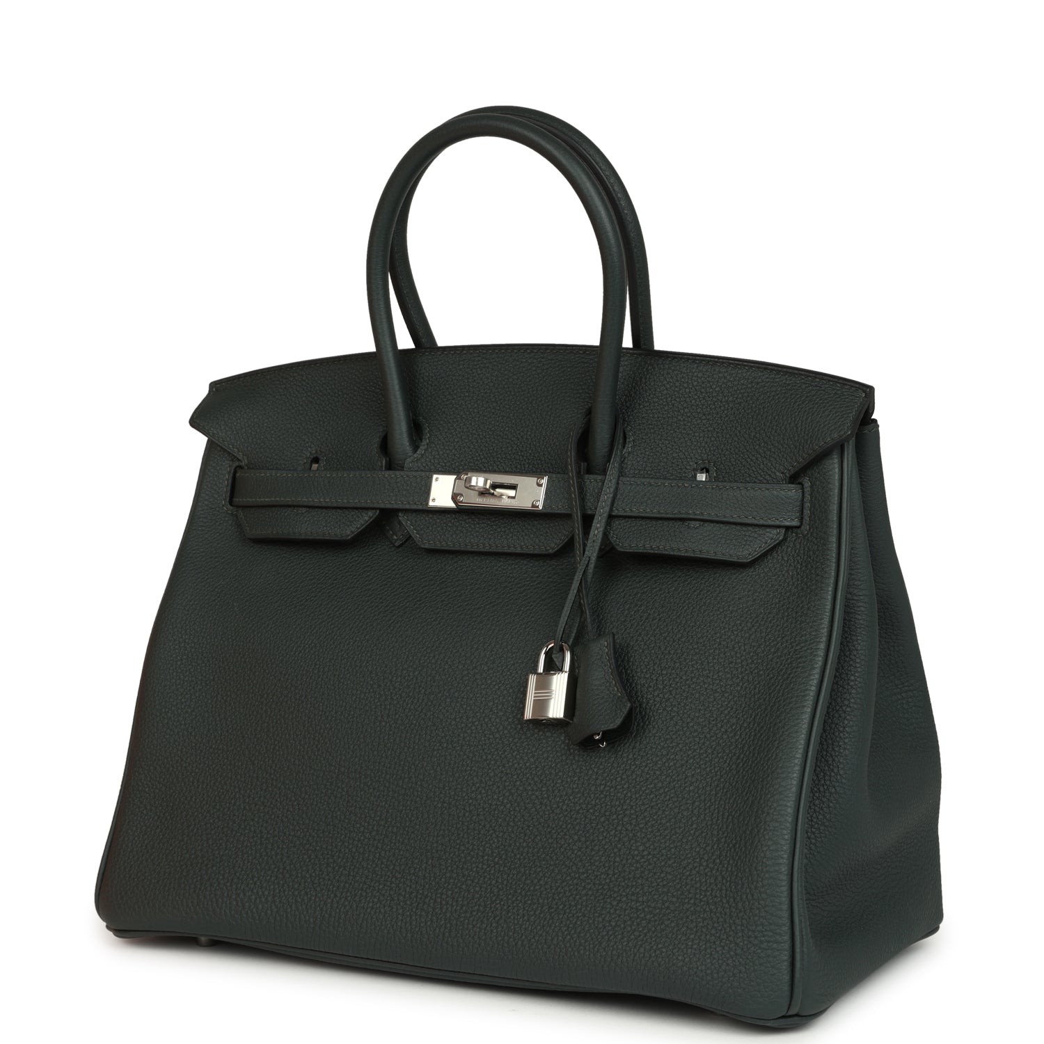 Birkin 35 Vert Fonce Togo Palladium Hardware