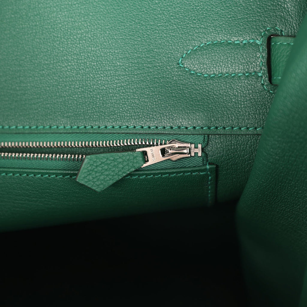 Birkin 35 Vert Moyen Togo Palladium Hardware