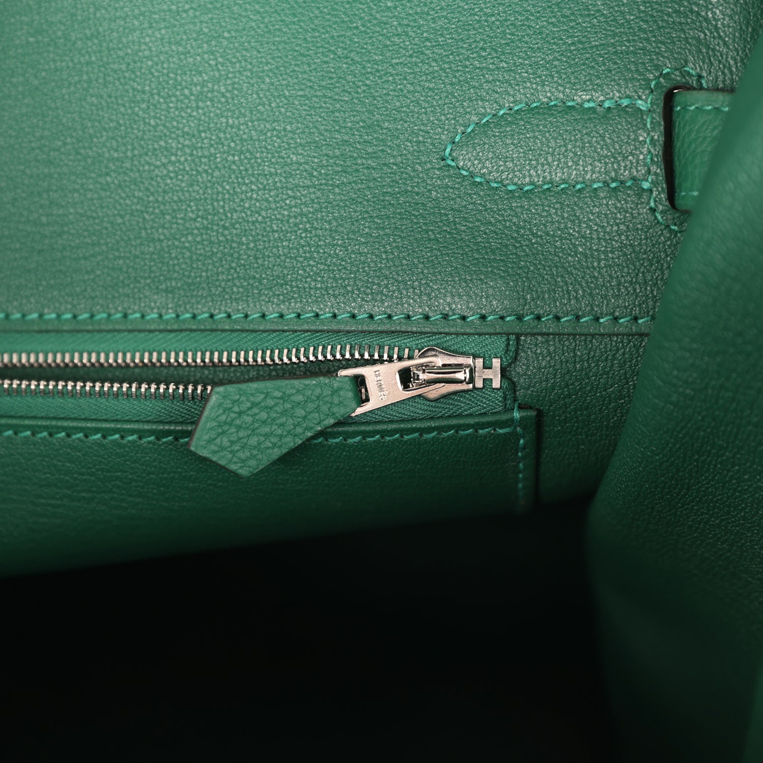 Birkin 35 Vert Moyen Togo Palladium Hardware