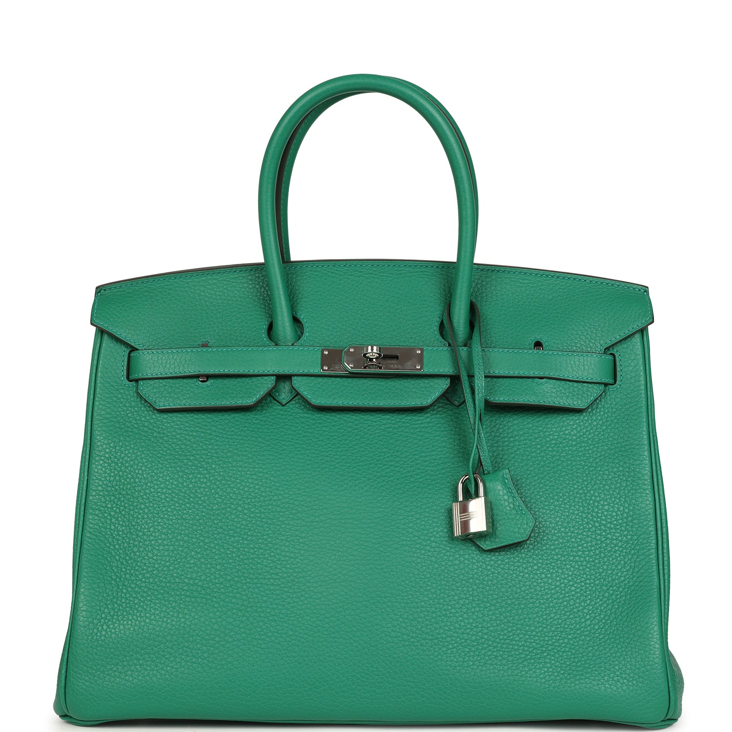 Birkin 35 Vert Vertigo Verso Clemence Palladium Hardware