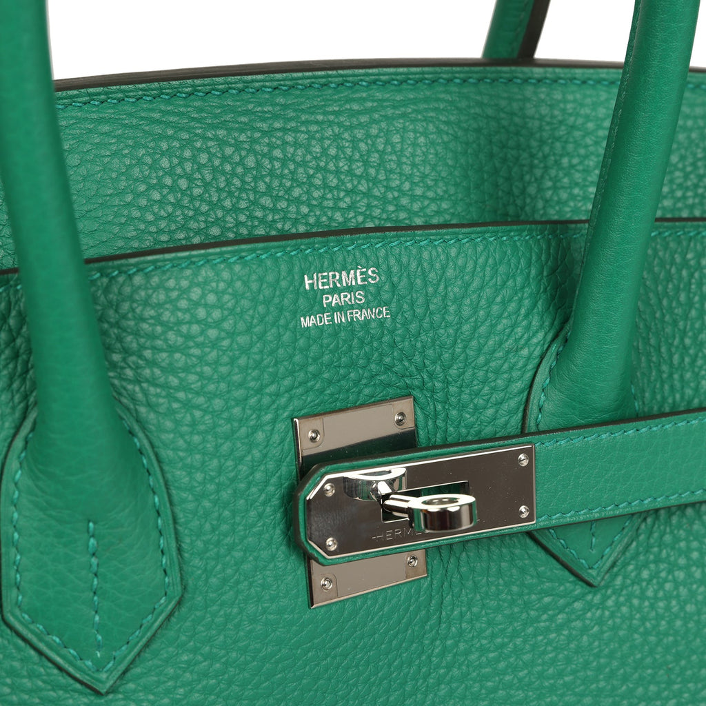 Birkin 35 Vert Vertigo Verso Clemence Palladium Hardware