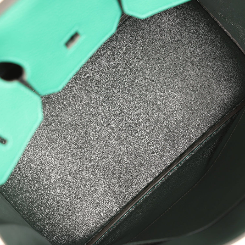 Birkin 35 Vert Vertigo Verso Clemence Palladium Hardware