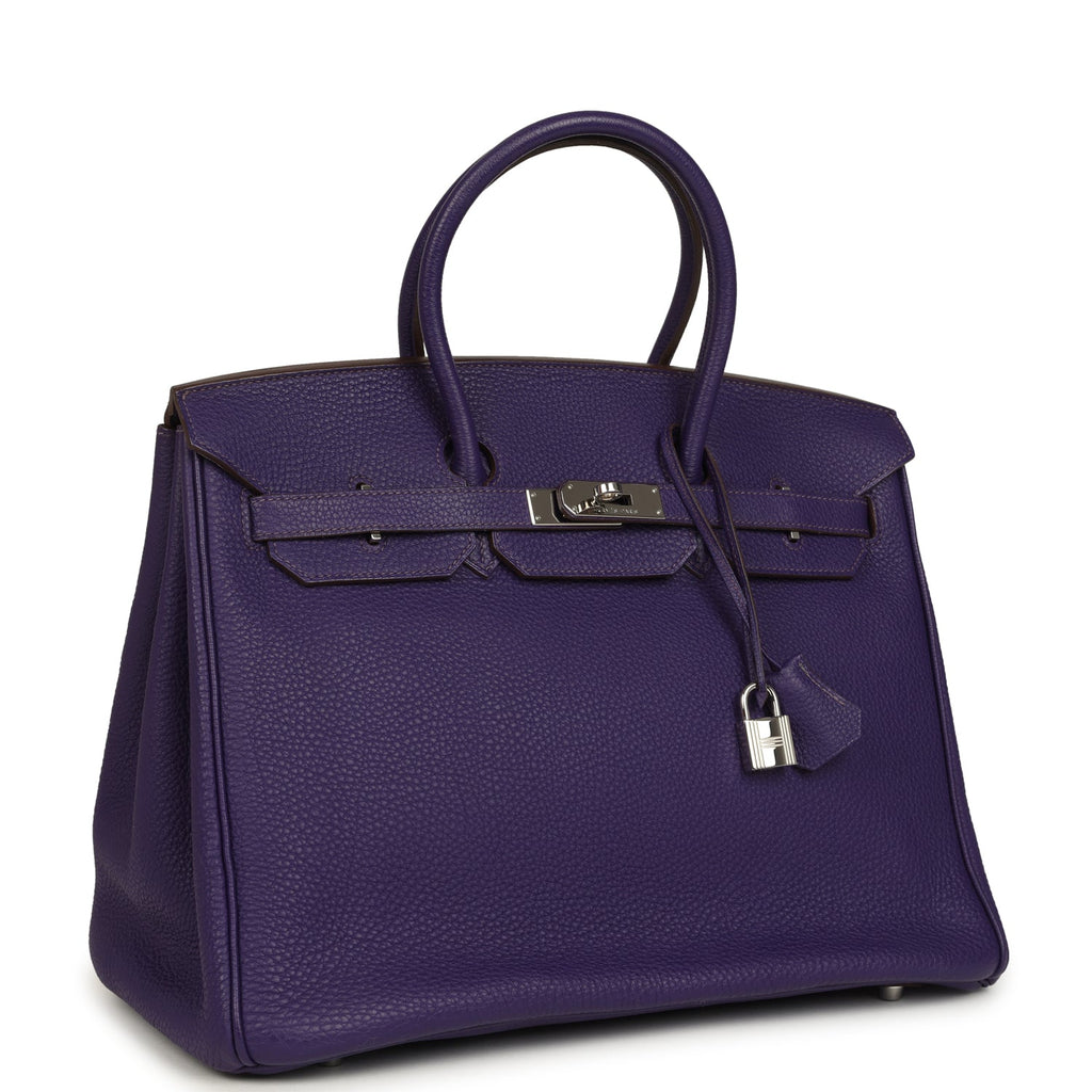 Birkin 35 Violet Togo Palladium Hardware