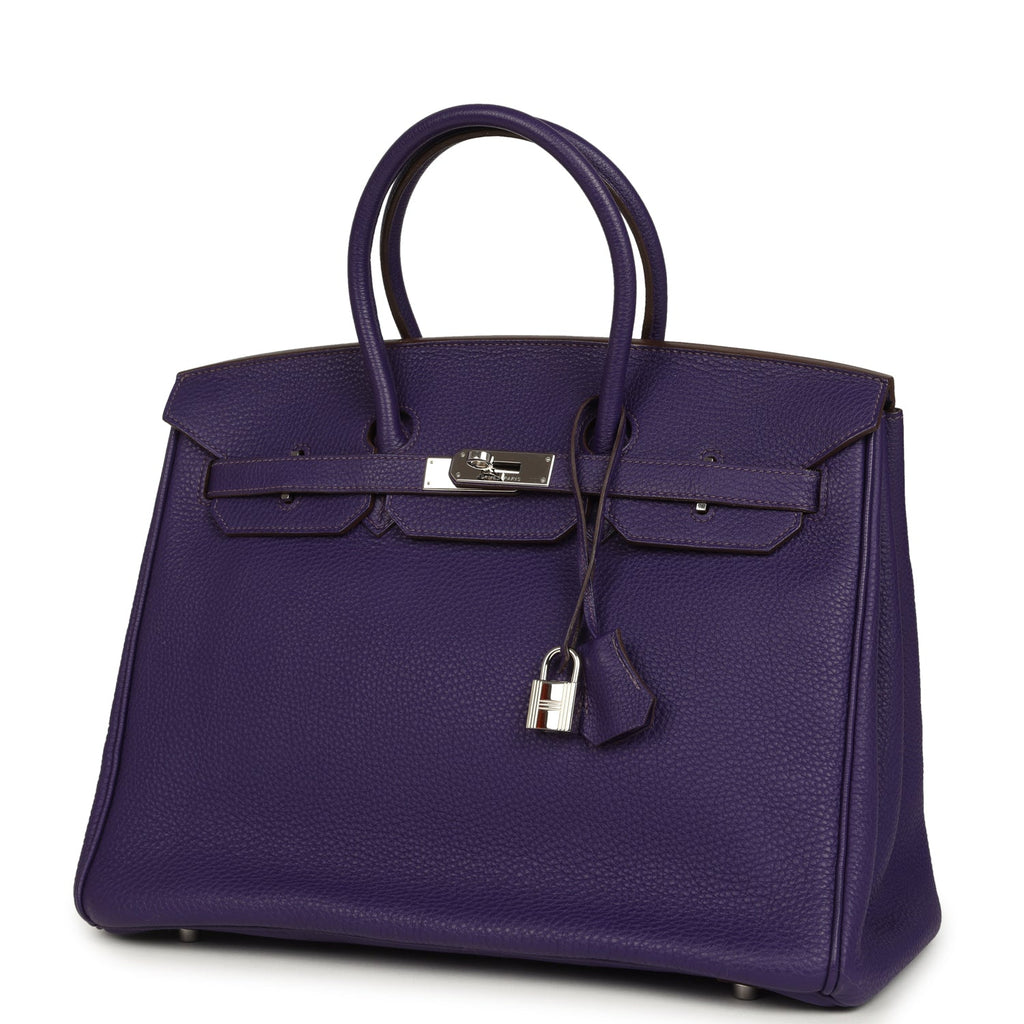 Birkin 35 Violet Togo Palladium Hardware