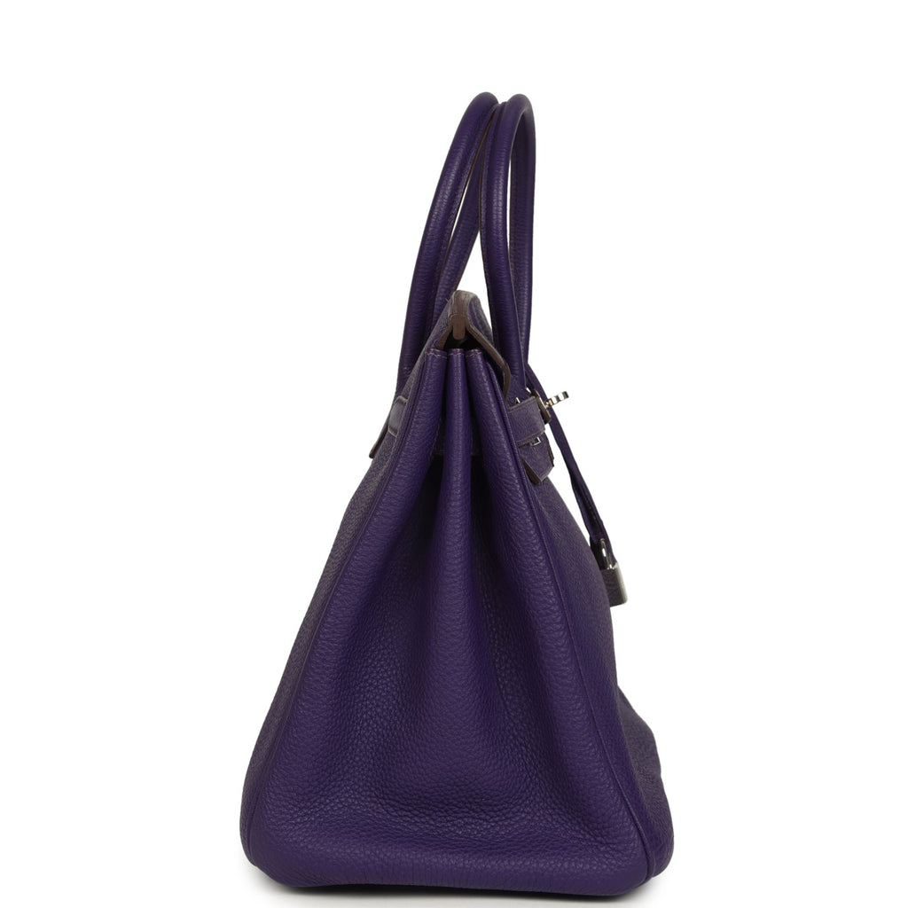 Birkin 35 Violet Togo Palladium Hardware
