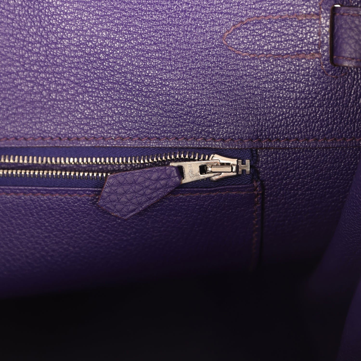Birkin 35 Violet Togo Palladium Hardware