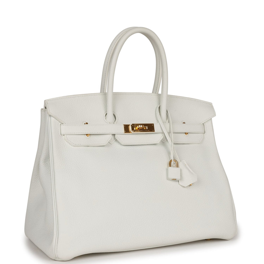 Birkin 35 White Clemence Gold Hardware