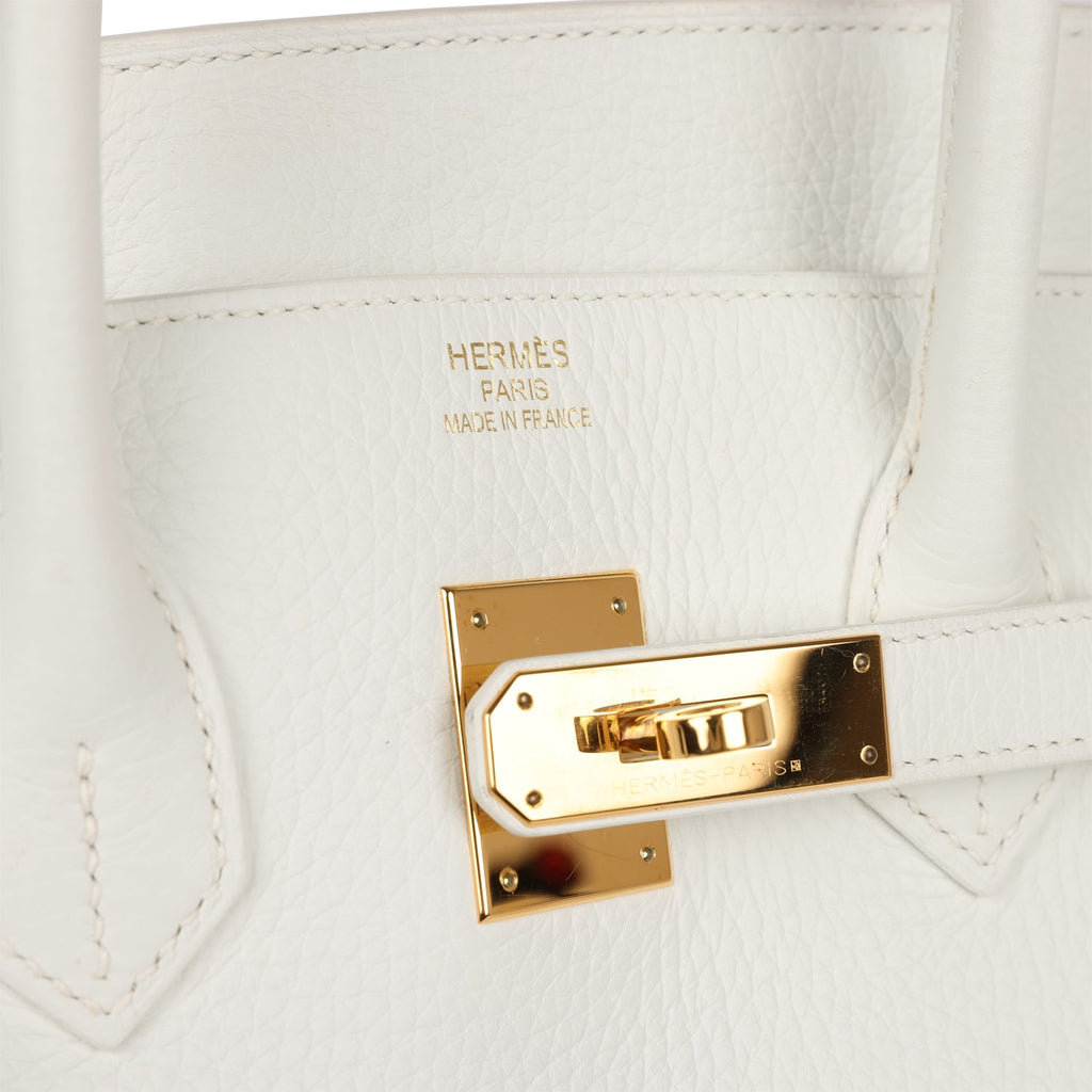 Birkin 35 White Clemence Gold Hardware