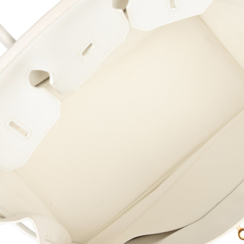 Birkin 35 White Clemence Gold Hardware