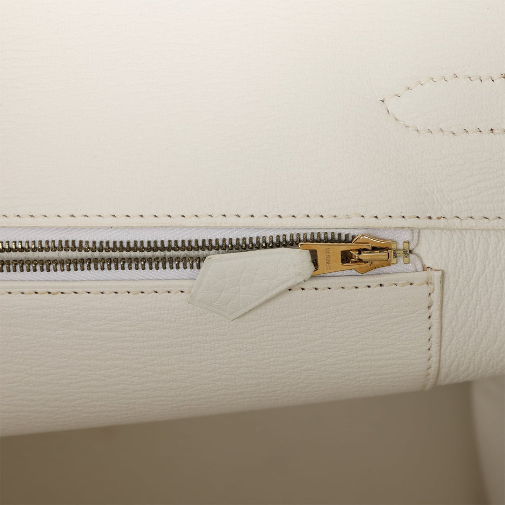 Birkin 35 White Clemence Gold Hardware