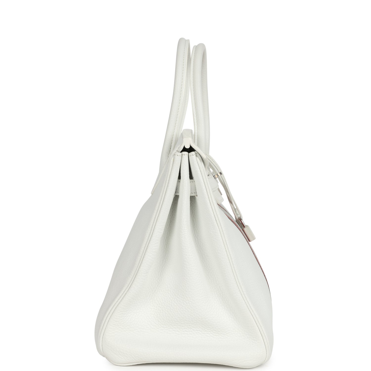 Birkin Club 35 White and Gris Perle Clemence and Sanguine Lizard Palladium Hardware