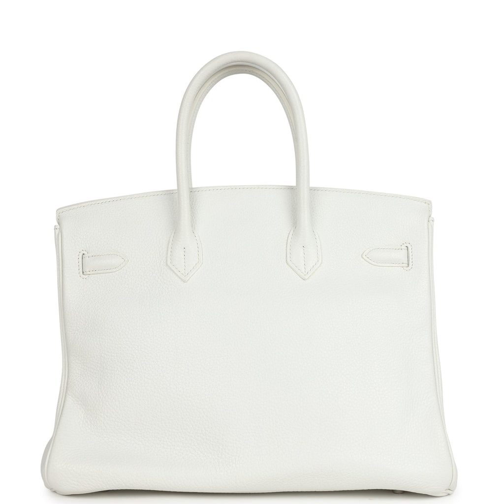 Birkin Club 35 White and Gris Perle Clemence and Sanguine Lizard Palladium Hardware