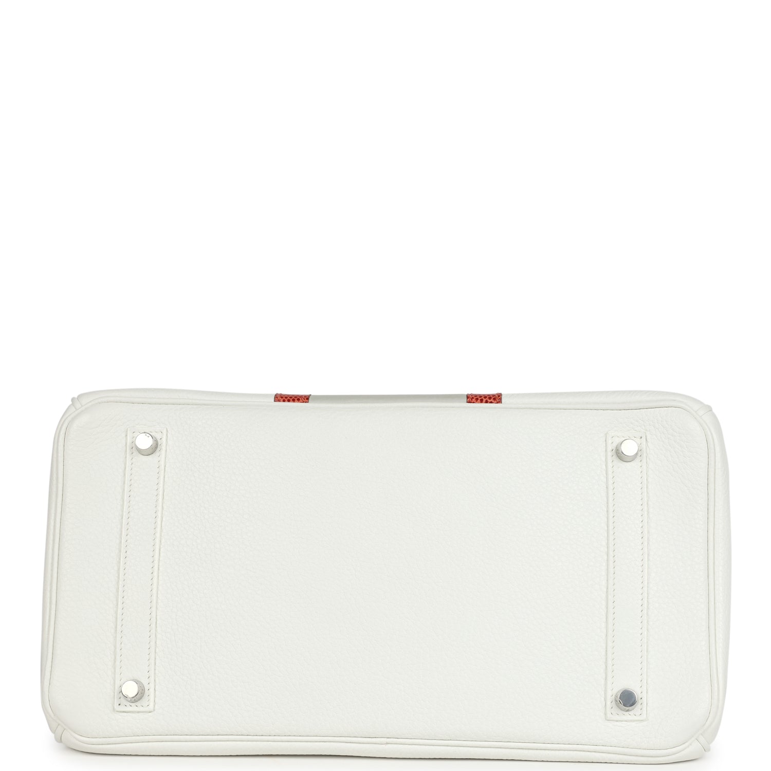Birkin Club 35 White and Gris Perle Clemence and Sanguine Lizard Palladium Hardware