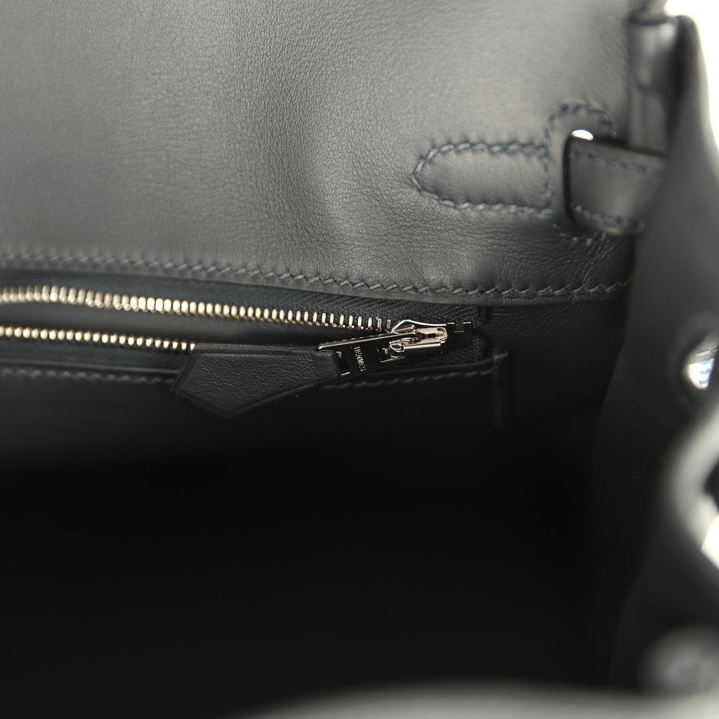 Birkin Quadrille 25 Caban Swift and Toile Palladium Hardware Bag