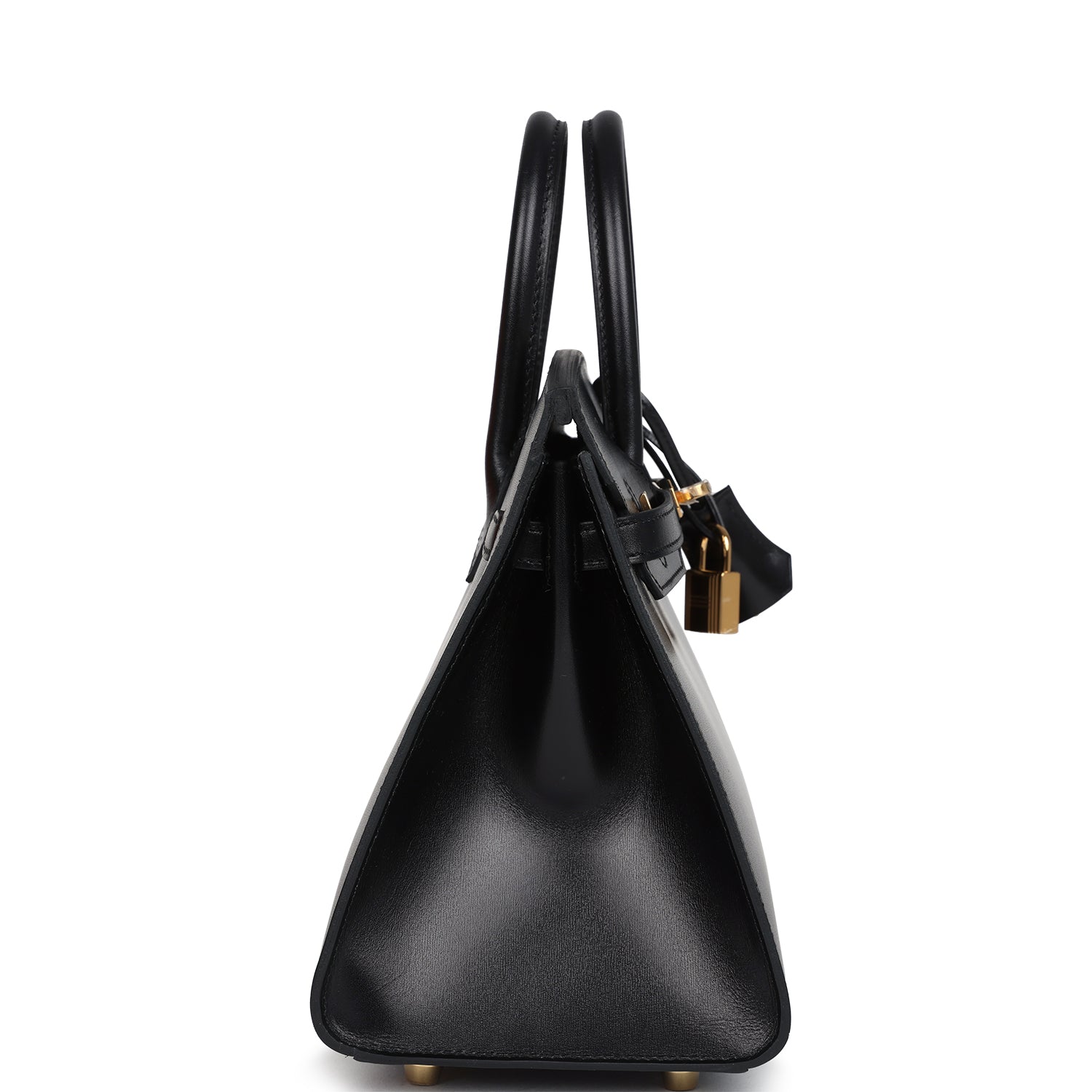 Birkin Sellier 25 Black Box Gold Hardware Bag