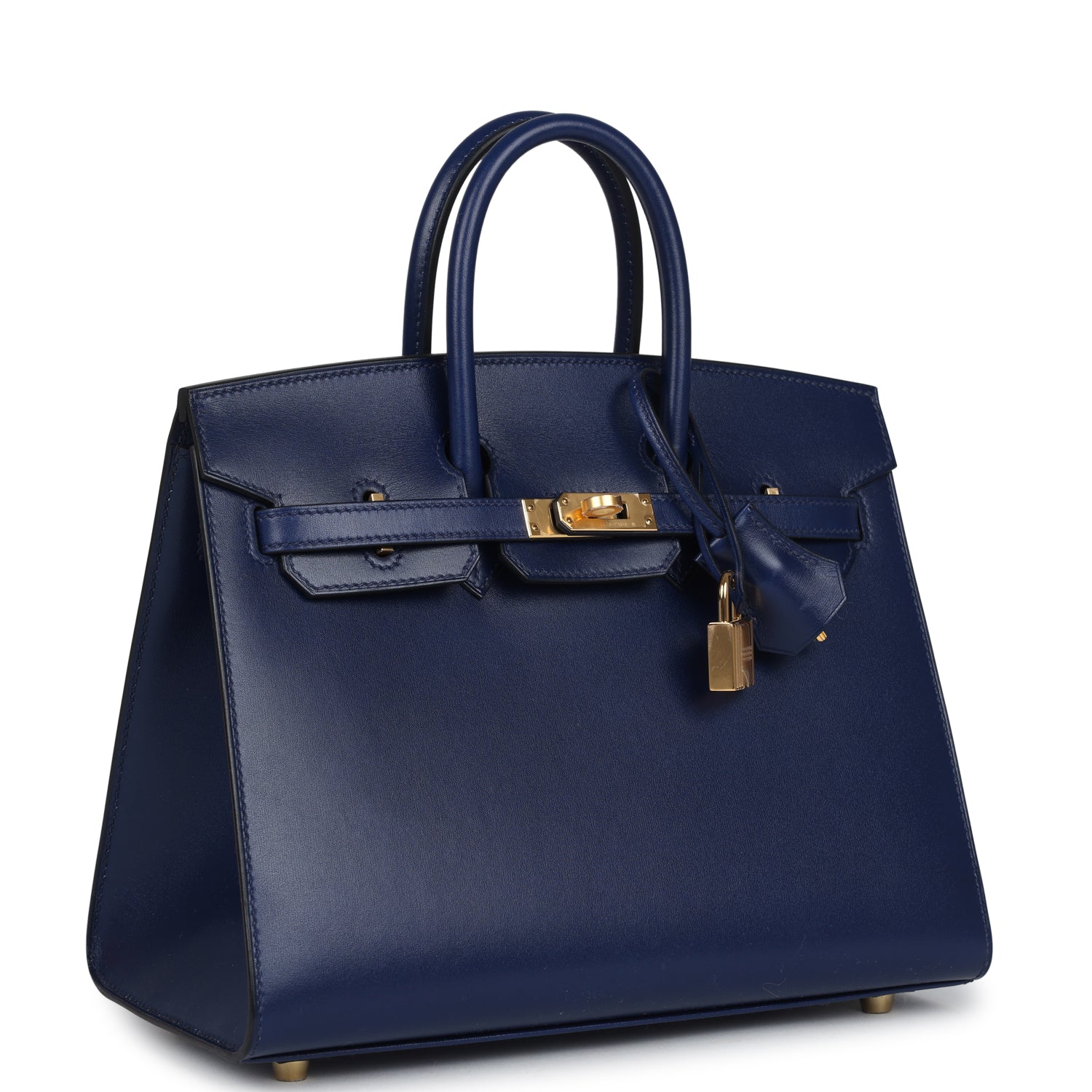 Birkin Sellier 25 Bleu Saphir Box Gold Hardware Bag