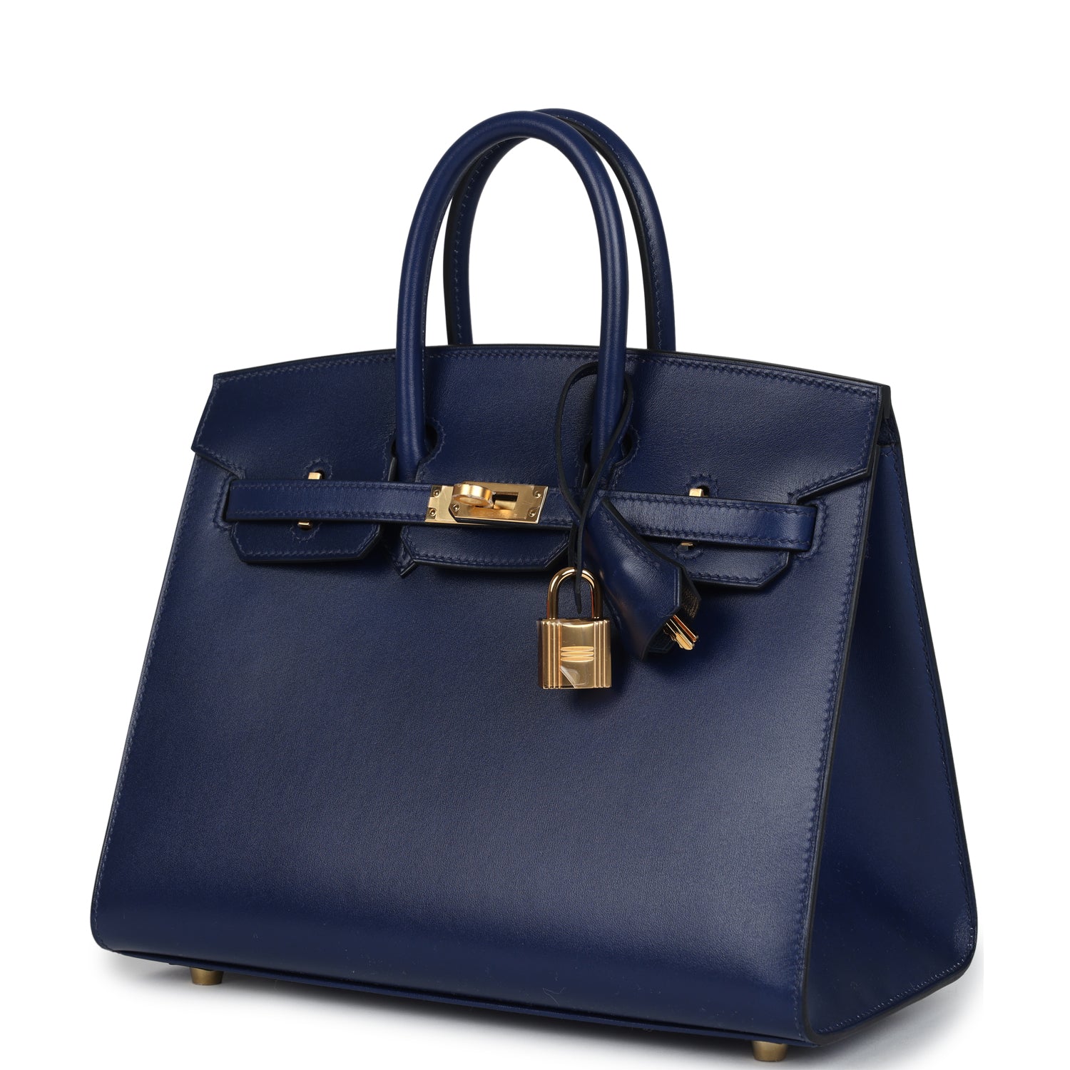 Birkin Sellier 25 Bleu Saphir Box Gold Hardware Bag