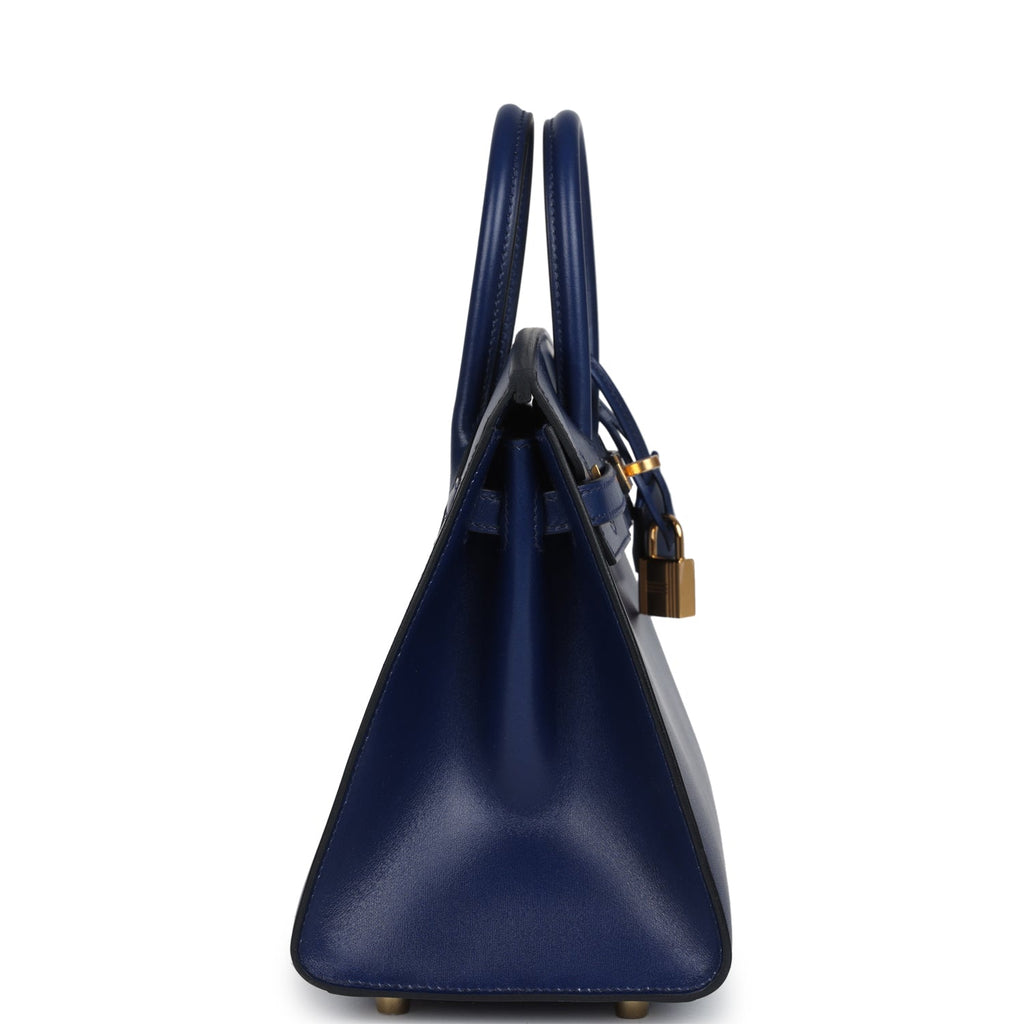 Birkin Sellier 25 Bleu Saphir Box Gold Hardware Bag