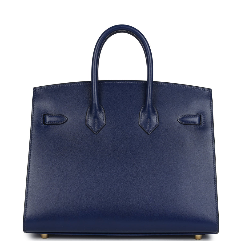 Birkin Sellier 25 Bleu Saphir Box Gold Hardware Bag