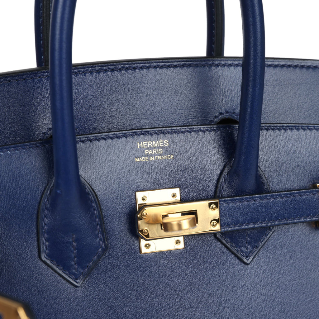 Birkin Sellier 25 Bleu Saphir Box Gold Hardware Bag
