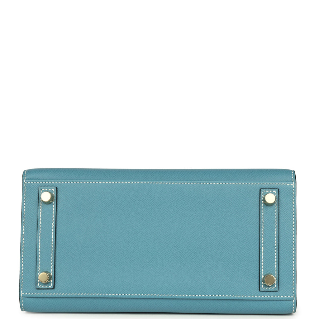 Birkin Sellier 25 Blue Jean Epsom Gold Hardware Bag