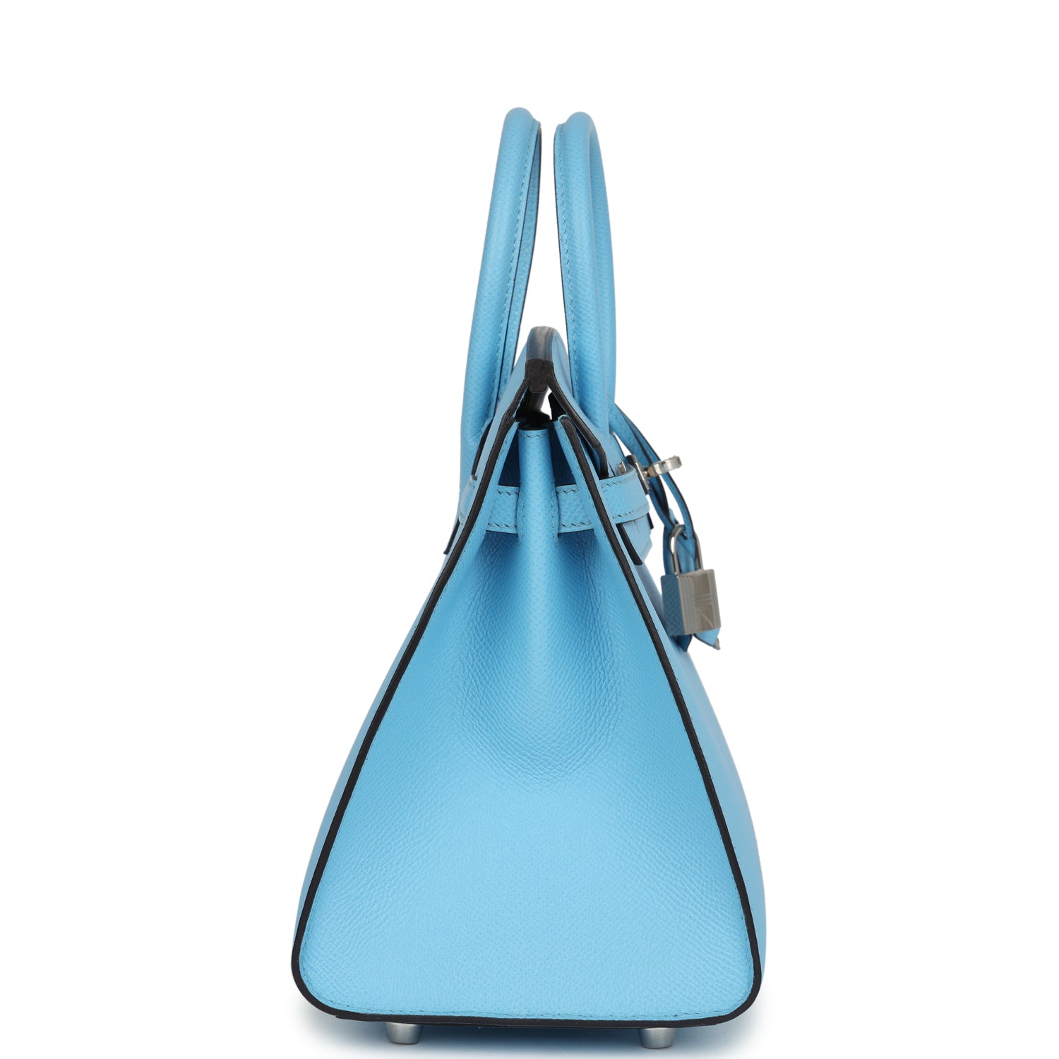 Birkin Sellier 25 Celeste Epsom Palladium Hardware Bag