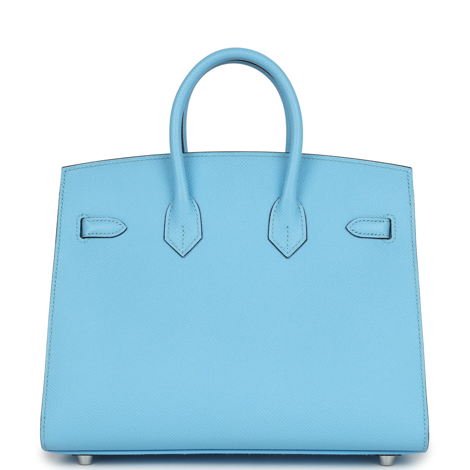 Birkin Sellier 25 Celeste Epsom Palladium Hardware Bag