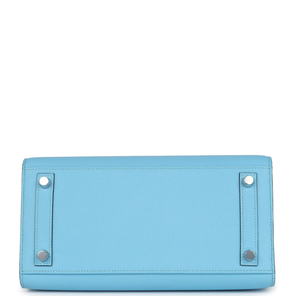 Birkin Sellier 25 Celeste Epsom Palladium Hardware Bag