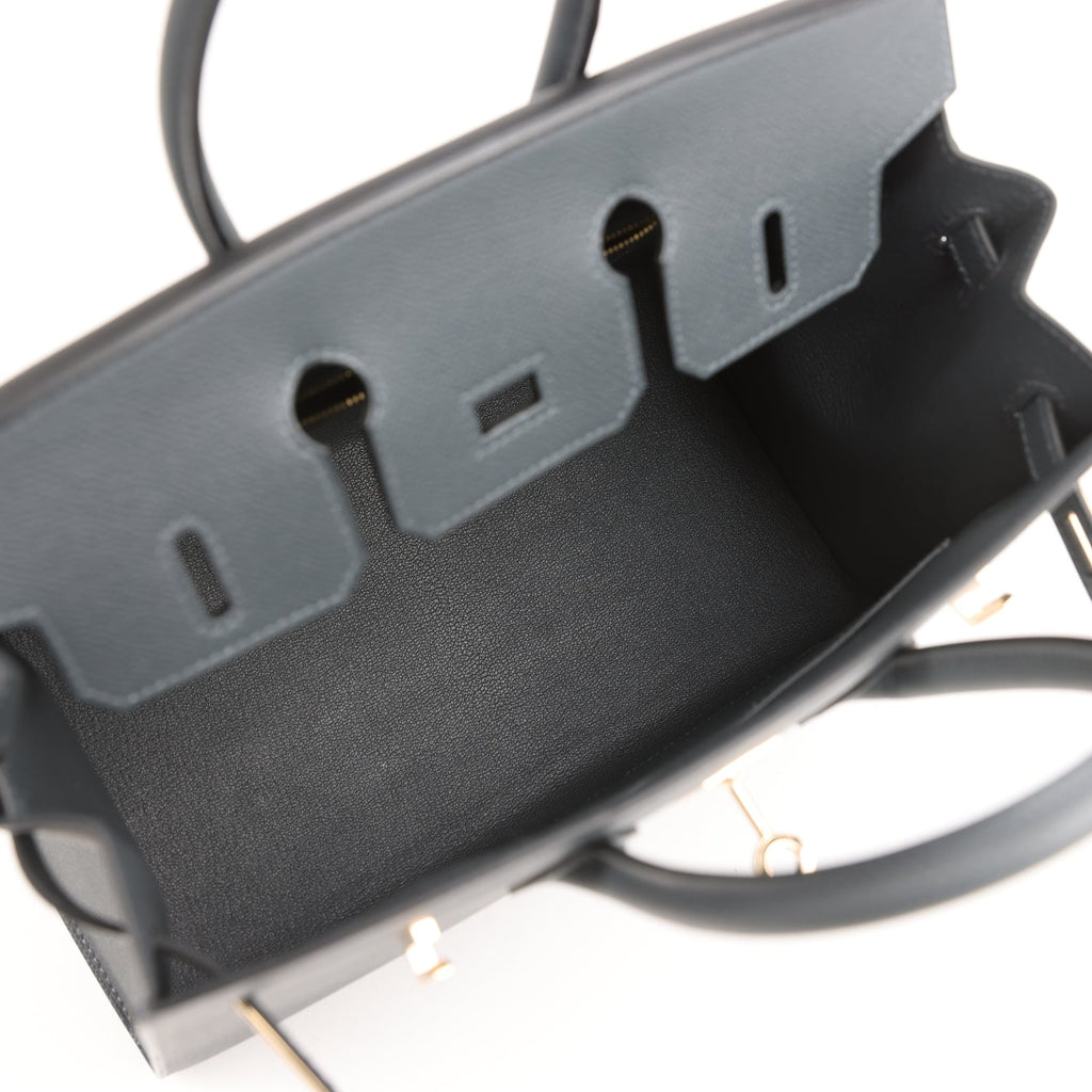 Birkin Sellier 25 Gris Misty Epsom Permabrass Hardware Bag