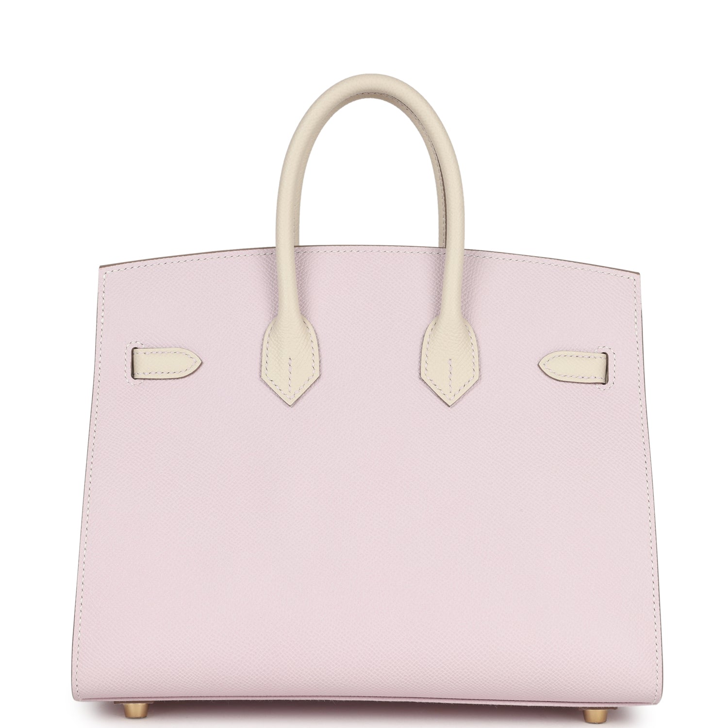 Birkin Sellier 25 Mauve Pale and Craie Epsom Brushed Gold Hardware Bag