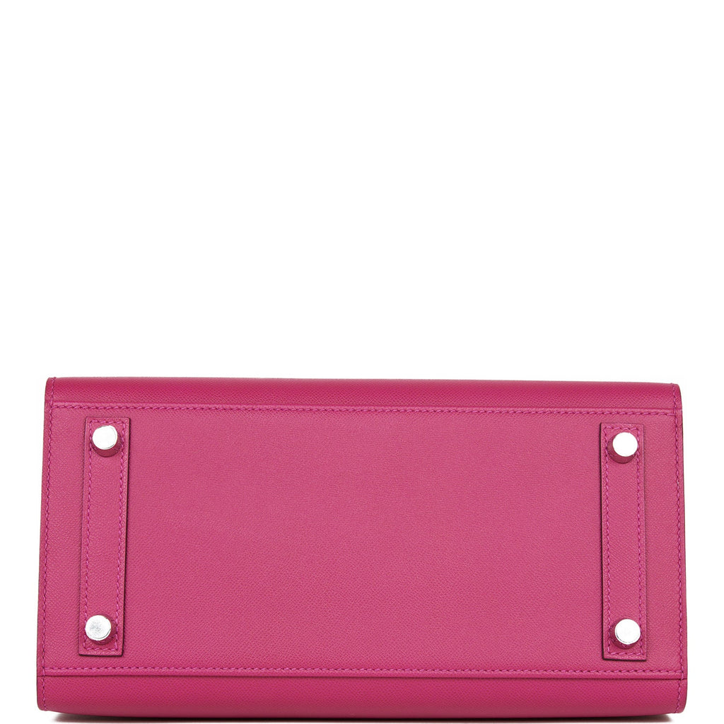 Birkin Sellier 25 Rose Pourpre Veau Madame Palladium Hardware Bag