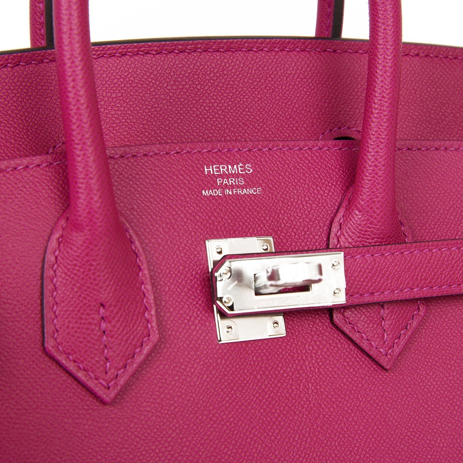 Birkin Sellier 25 Rose Pourpre Veau Madame Palladium Hardware Bag