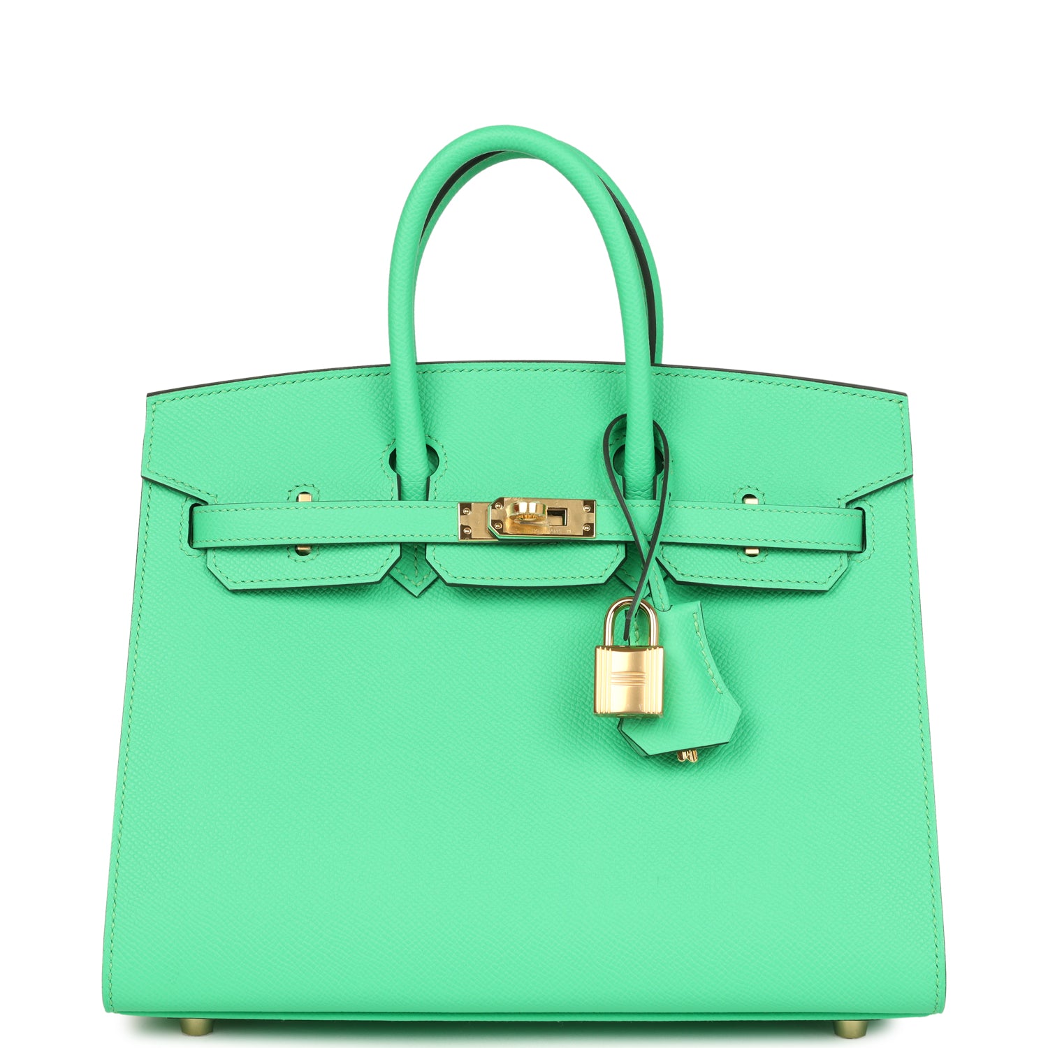Birkin Sellier 25 Vert Comics Epsom Gold Hardware Bag