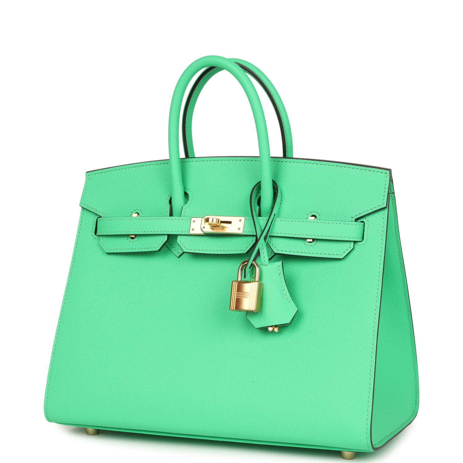Birkin Sellier 25 Vert Comics Epsom Gold Hardware Bag