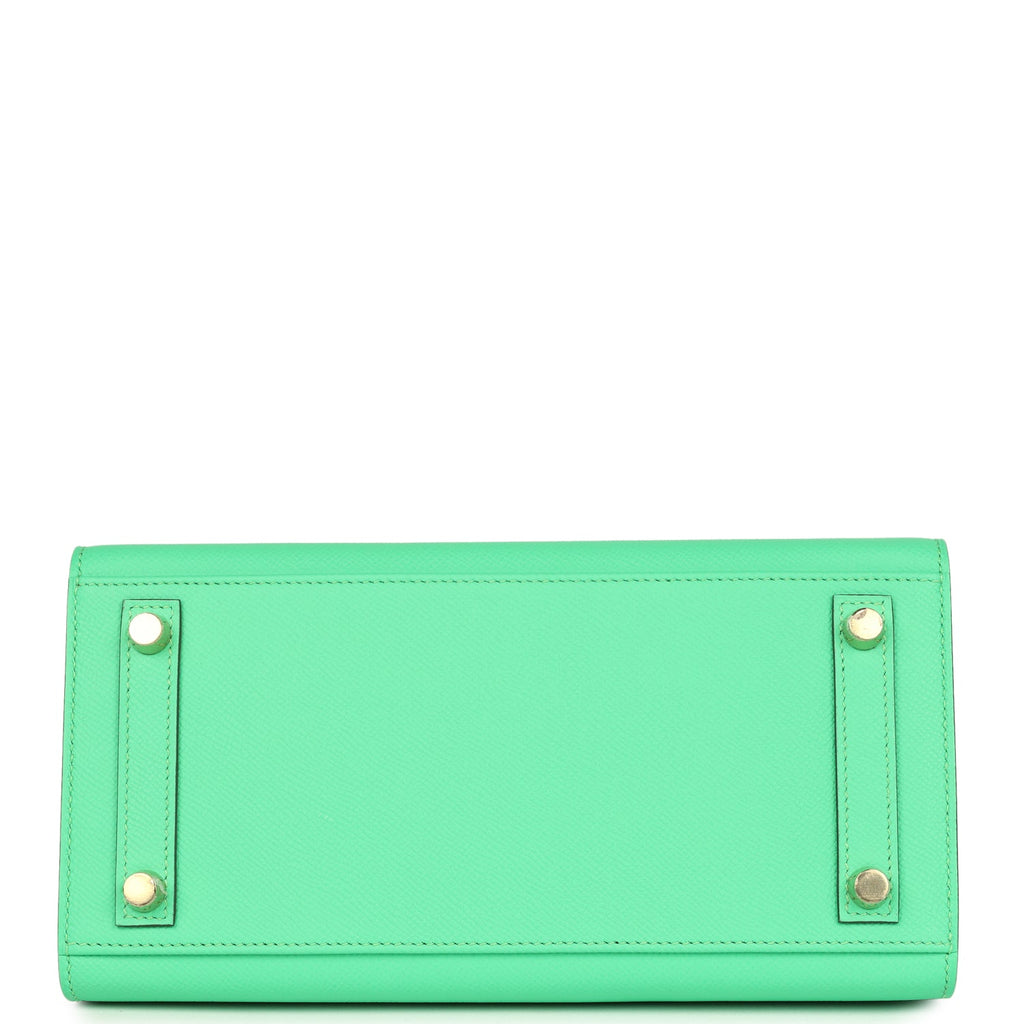 Birkin Sellier 25 Vert Comics Epsom Gold Hardware Bag