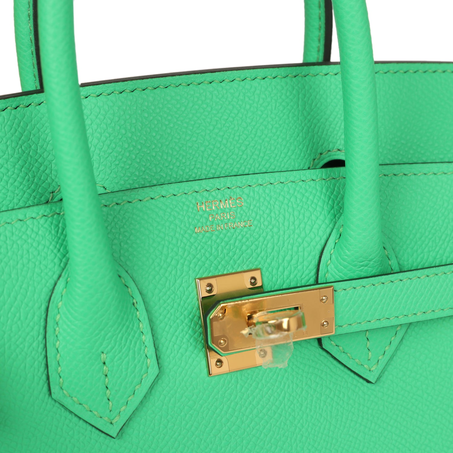 Birkin Sellier 25 Vert Comics Epsom Gold Hardware Bag