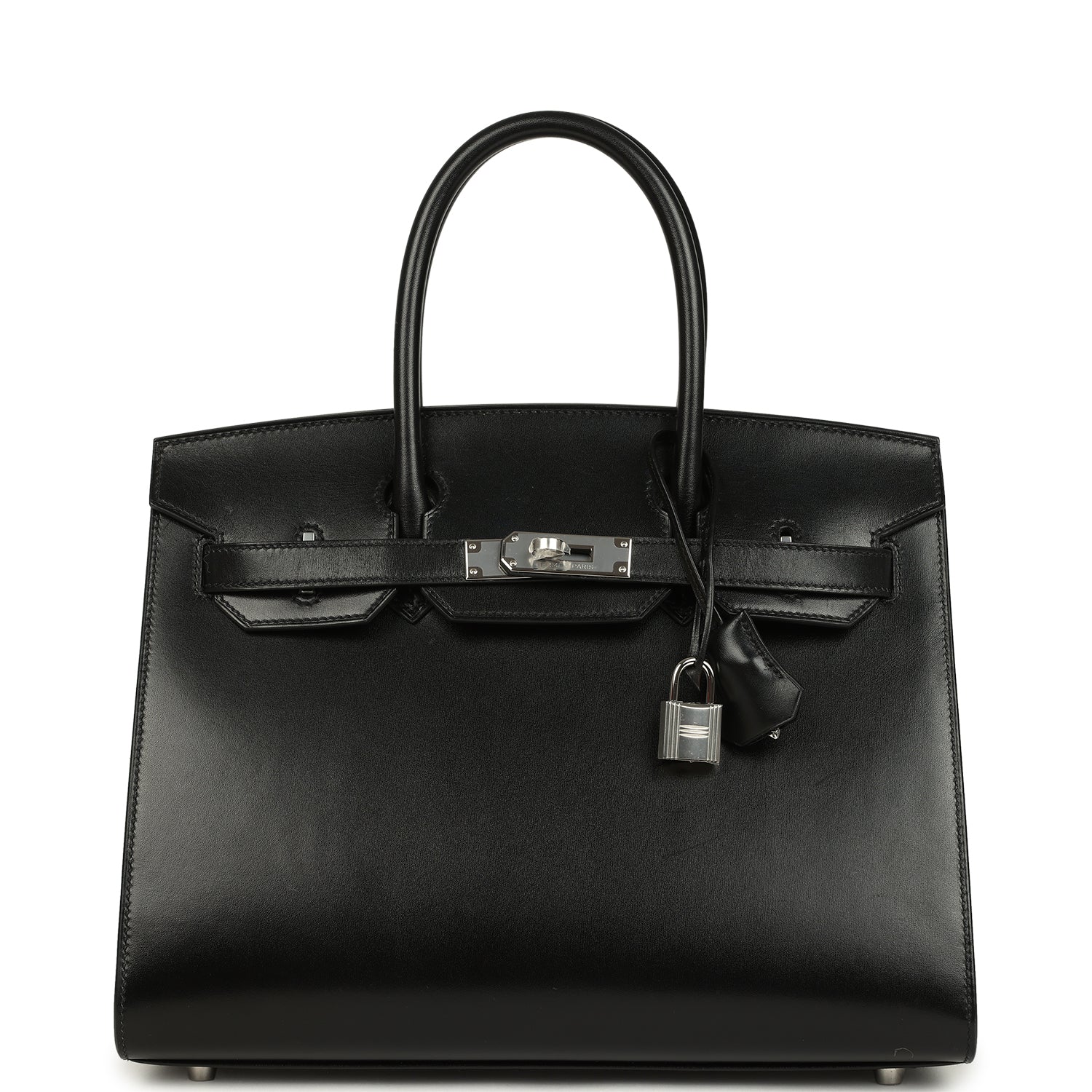 Birkin Sellier 30 Black Box Palladium Hardware Bag