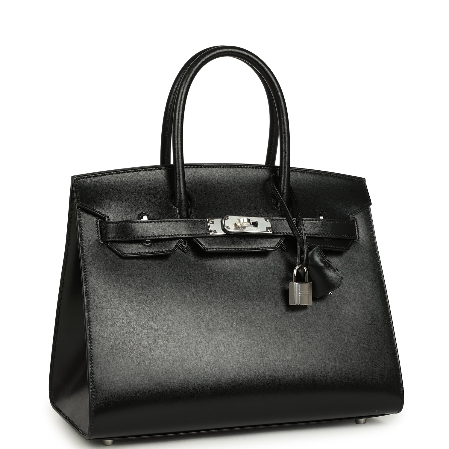Birkin Sellier 30 Black Box Palladium Hardware Bag