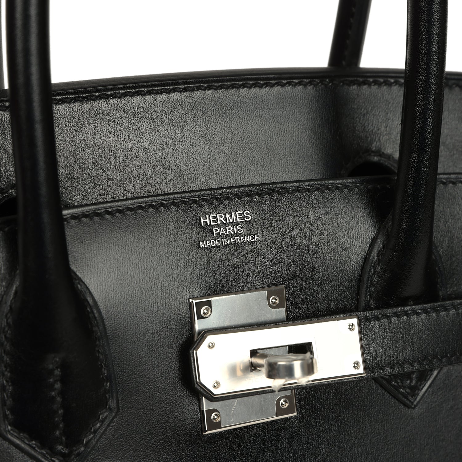 Birkin Sellier 30 Black Box Palladium Hardware Bag