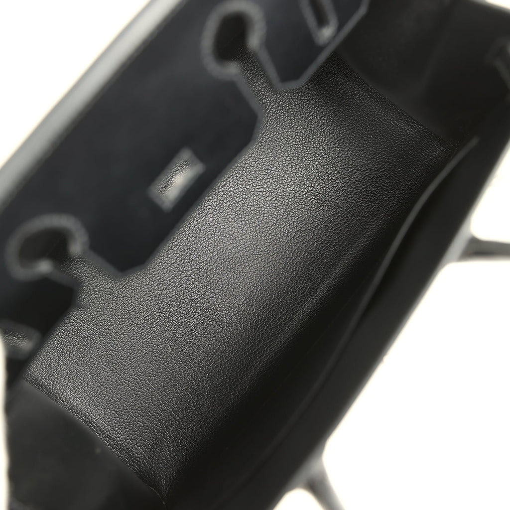 Birkin Sellier 30 Black Box Palladium Hardware Bag