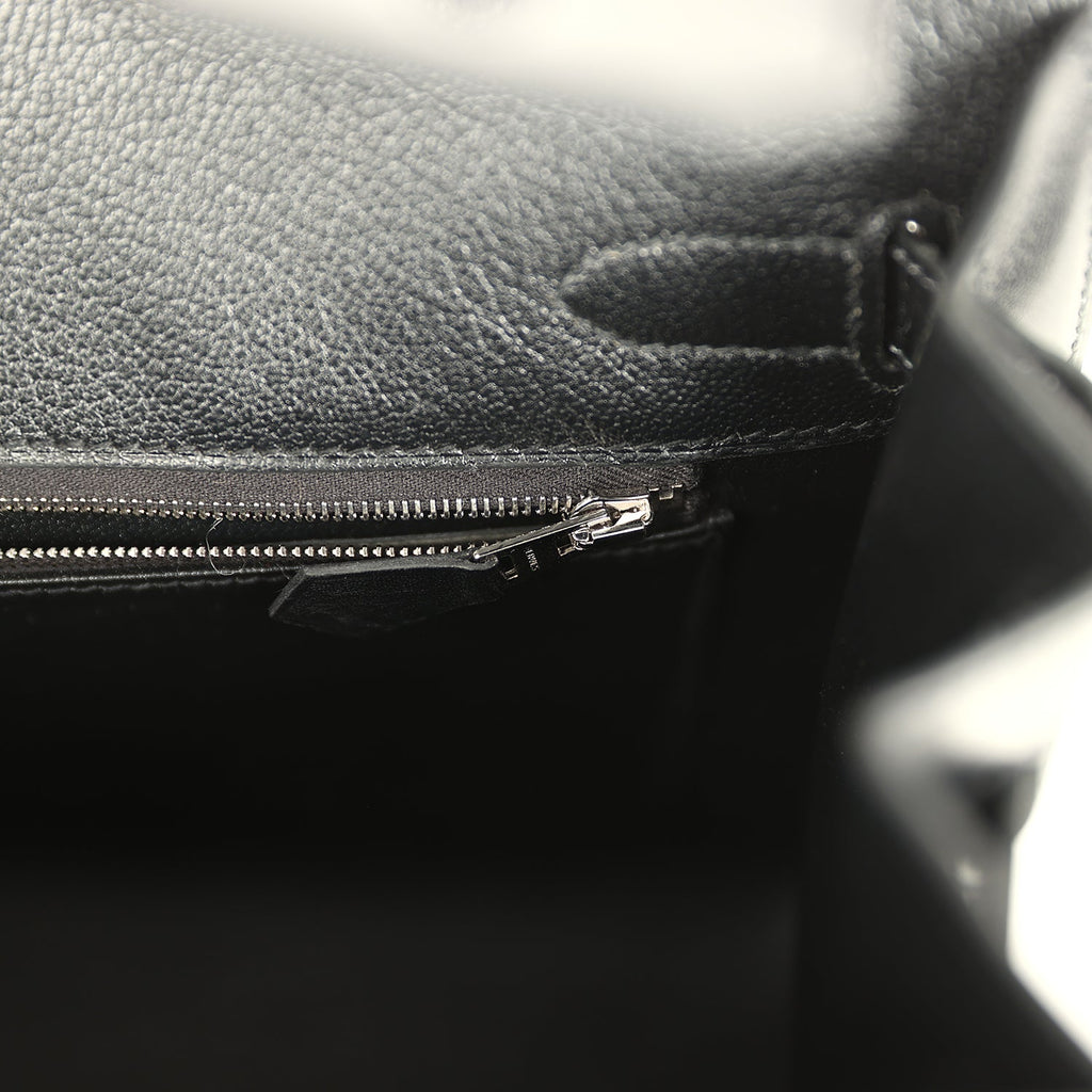 Birkin Sellier 30 Black Box Palladium Hardware Bag