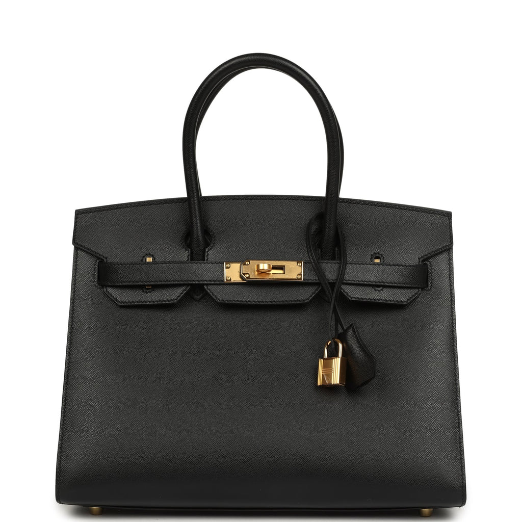 Birkin Sellier 30 Black Madame Gold Hardware Bag