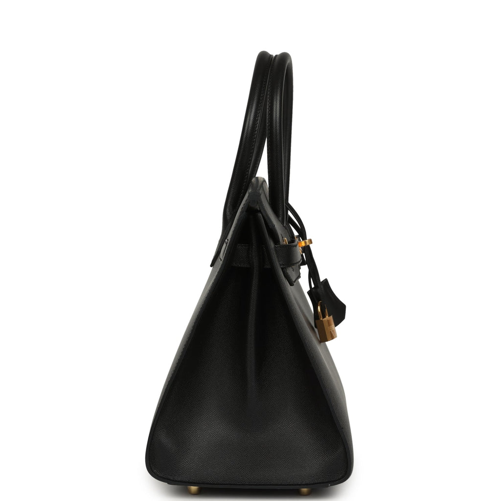 Birkin Sellier 30 Black Madame Gold Hardware Bag