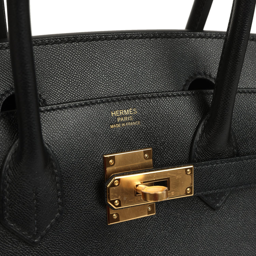 Birkin Sellier 30 Black Madame Gold Hardware Bag