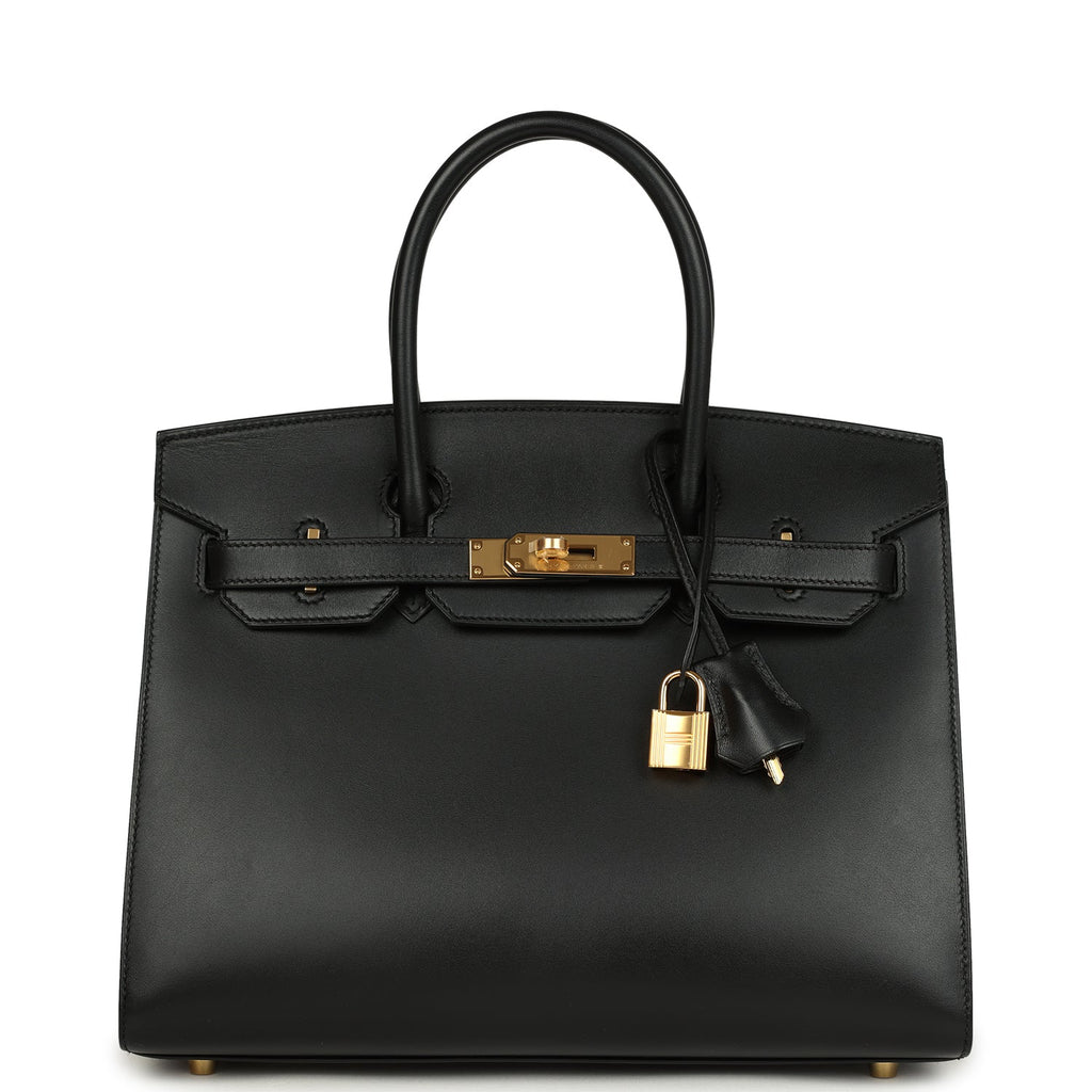 Birkin Sellier 30 Black Monsieur Gold Hardware Bag