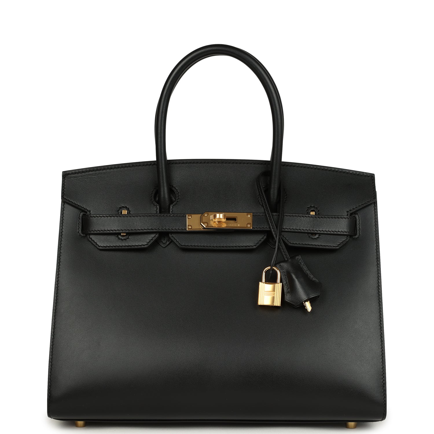 Birkin Sellier 30 Black Monsieur Gold Hardware Bag